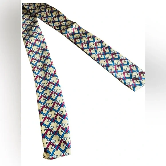 Silk Patterned Yellow Twilly Scarf - Women Accessories - Picture 4 of 5